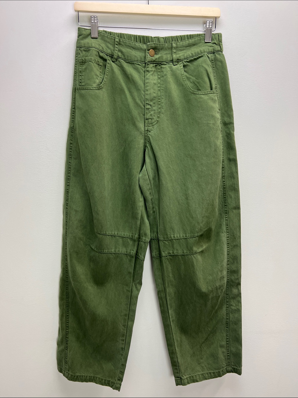 Yfb Young Fabulous Broke Green Barrel Pants Lyocell Cotton Denim Cropped Small